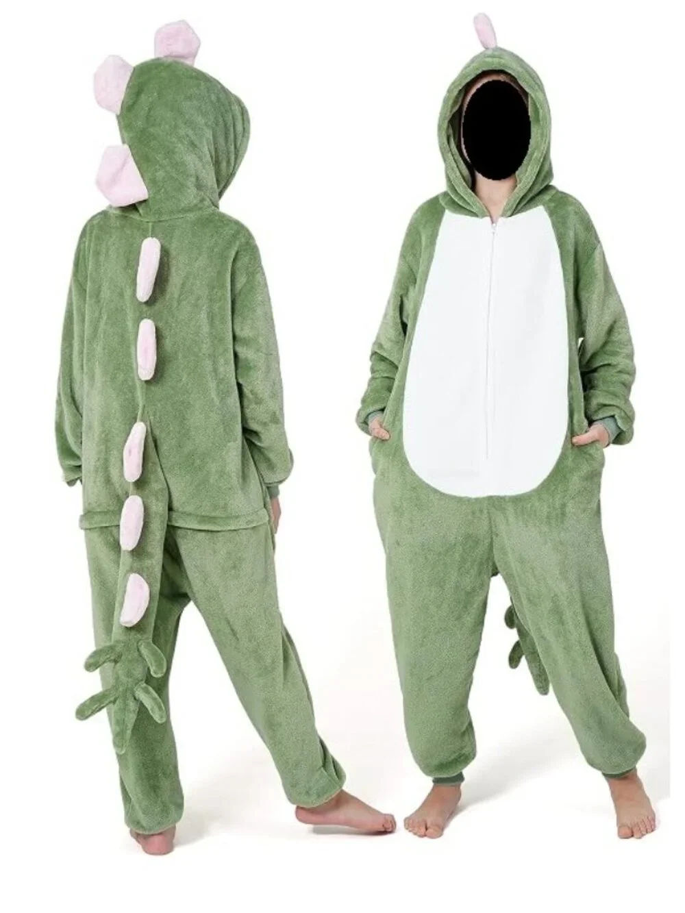 New: Dinosaur Onesie - Sage Green/Pink (5-6 Years)